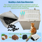 Premium charcoal replacement filters compatible with front entry cat litter boxes