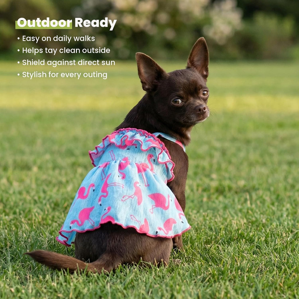 Fitwarm authentic medium size dog dress fabric stretch demonstration