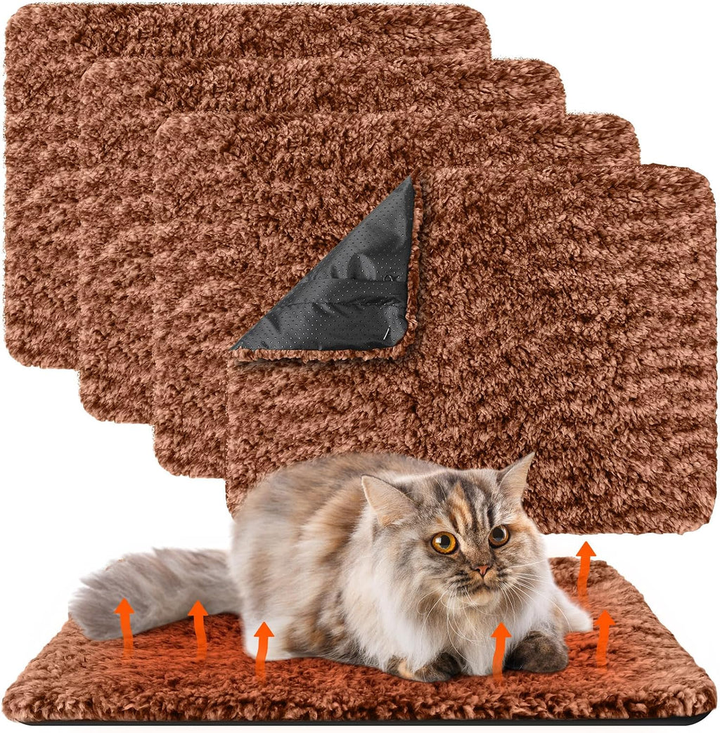 Drydiet 4 Pack Self Warming Cat Pads Self Heating Cat Mat Washable Homeless Dogs Thermal Pads Kennel Pad Reflects Body Heat Warm Crate Bed Mat for Indoor Outdoor Pet(Gray,16 x 20 Inch) - Image 14