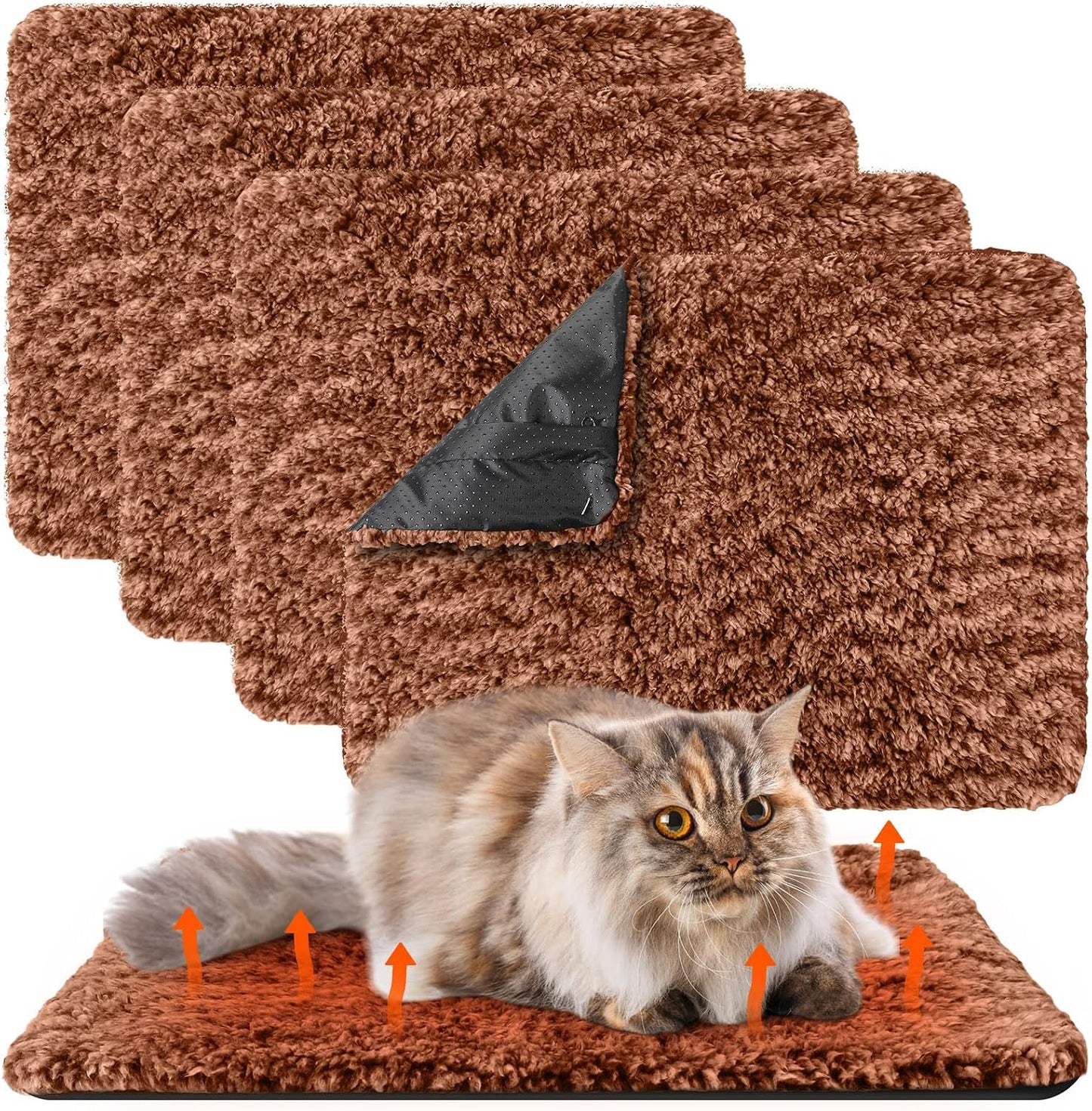 Drydiet 4 Pack Self Warming Cat Pads Self Heating Cat Mat Washable Homeless Dogs Thermal Pads Kennel Pad Reflects Body Heat Warm Crate Bed Mat for Indoor Outdoor Pet(Gray,16 x 20 Inch) - Image 14