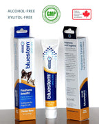 Bluestem toothpaste packaging for dogs and cats