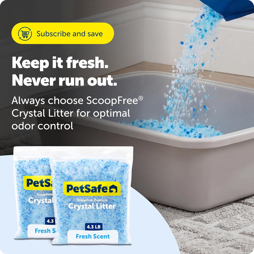 PetSafe ScoopFree 4.3 lb Bags (2 Pack) Premium Crystal Cat Litter - Outperforms Clay Litter - Refill Packs - Reusable Tray Compatible - Fresh Scent - Image 9