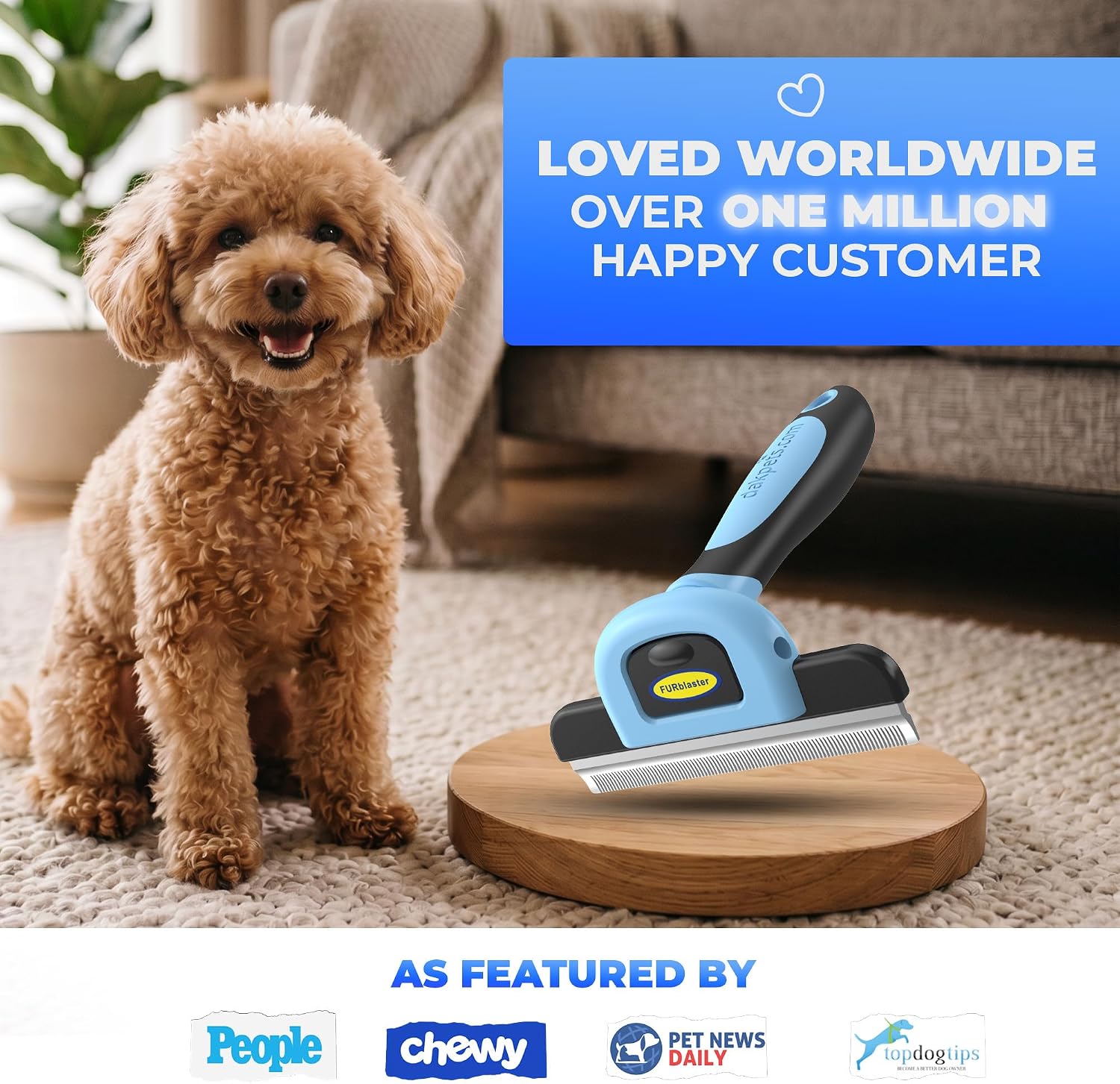 DakPets deshedding brush for cat and dog maintenance