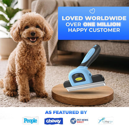DakPets deshedding brush for cat and dog maintenance