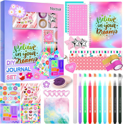 Nsrzua DIY Journal Kit for girls front view featuring the scrapbook set