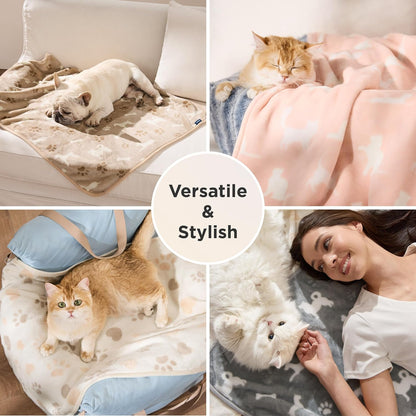 Bedsure machine washable dog blanket pack being placed into a washing machine.