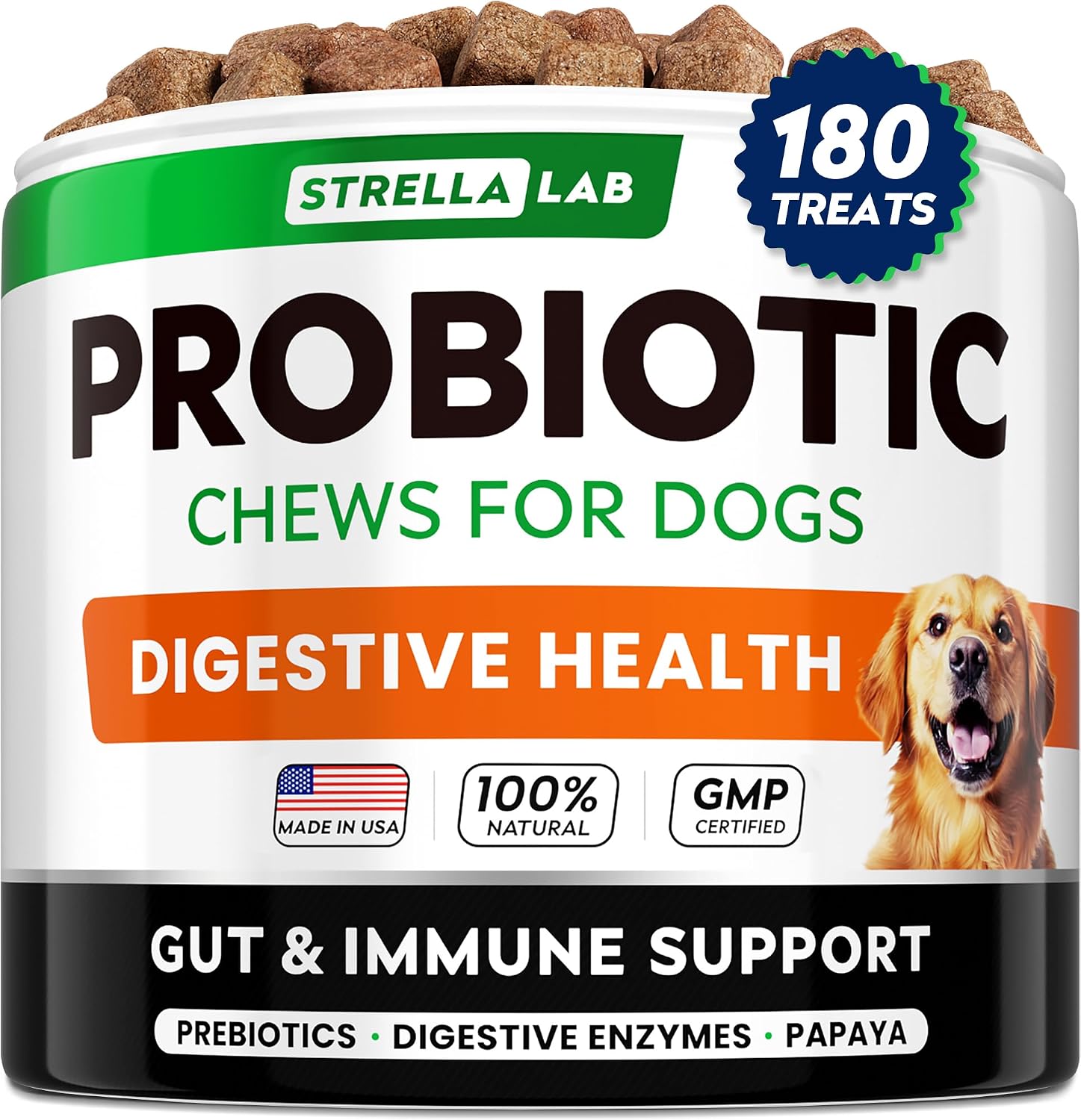 STRELLALAB Anal Gland Support Chews - Scoot Treatment - Digestive Enzymes, Prebiotics & Fiber Supplement for Dogs Digestion & Gut Health. Proprietary Blend of Beet, Psyllium, Dandelion & Pumpkin 120Ct - Image 15