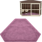 CroBlissful 42.5 x 23.8 Inch Dog Kennel Pad Furniture Crate Corner Washable Bed Large Dog Deluxe Crate Bed Pet Cage Sleeping Mat Soft Indoor Pet Corner Side Table(Only Mat)(Gray,Plush) - Image 9
