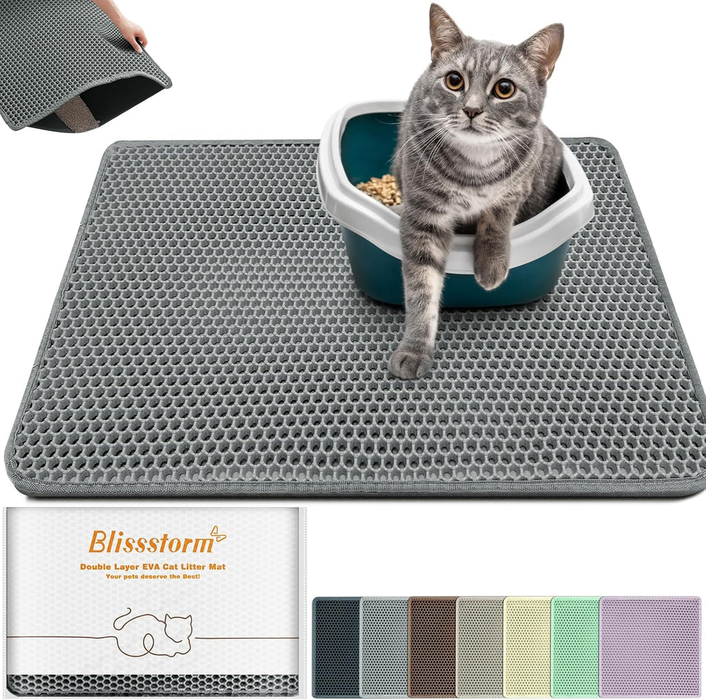 Extra Large Waterproof Cat Litter Mat - New 31x24 Inch Honeycomb Double Layer Traps Litter, Waterproof & Non-Slip Floor Protector, Easy Clean, Odor-Free, Purple - Image 10