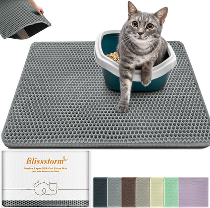 Extra Large Waterproof Cat Litter Mat - New 31x24 Inch Honeycomb Double Layer Traps Litter, Waterproof & Non-Slip Floor Protector, Easy Clean, Odor-Free, Purple - Image 10