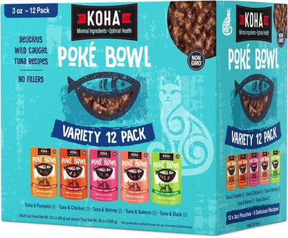 KOHA Pet Food Pok Bowl Cat Variety Pack, Wet Cat Food in Gravy - 5 Flavors - Tuna Combinations of Salmon, Chicken, Duck, Shrimp, and More - 3 oz Pouches, Pack of 24 - Image 9