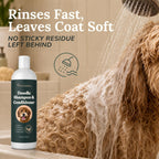 Freshly Bailey USA made dog shampoo for goldendoodles and poodles lifestyle view