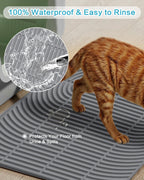 Close up view of the soft silicone cat litter mat gentle on paws
