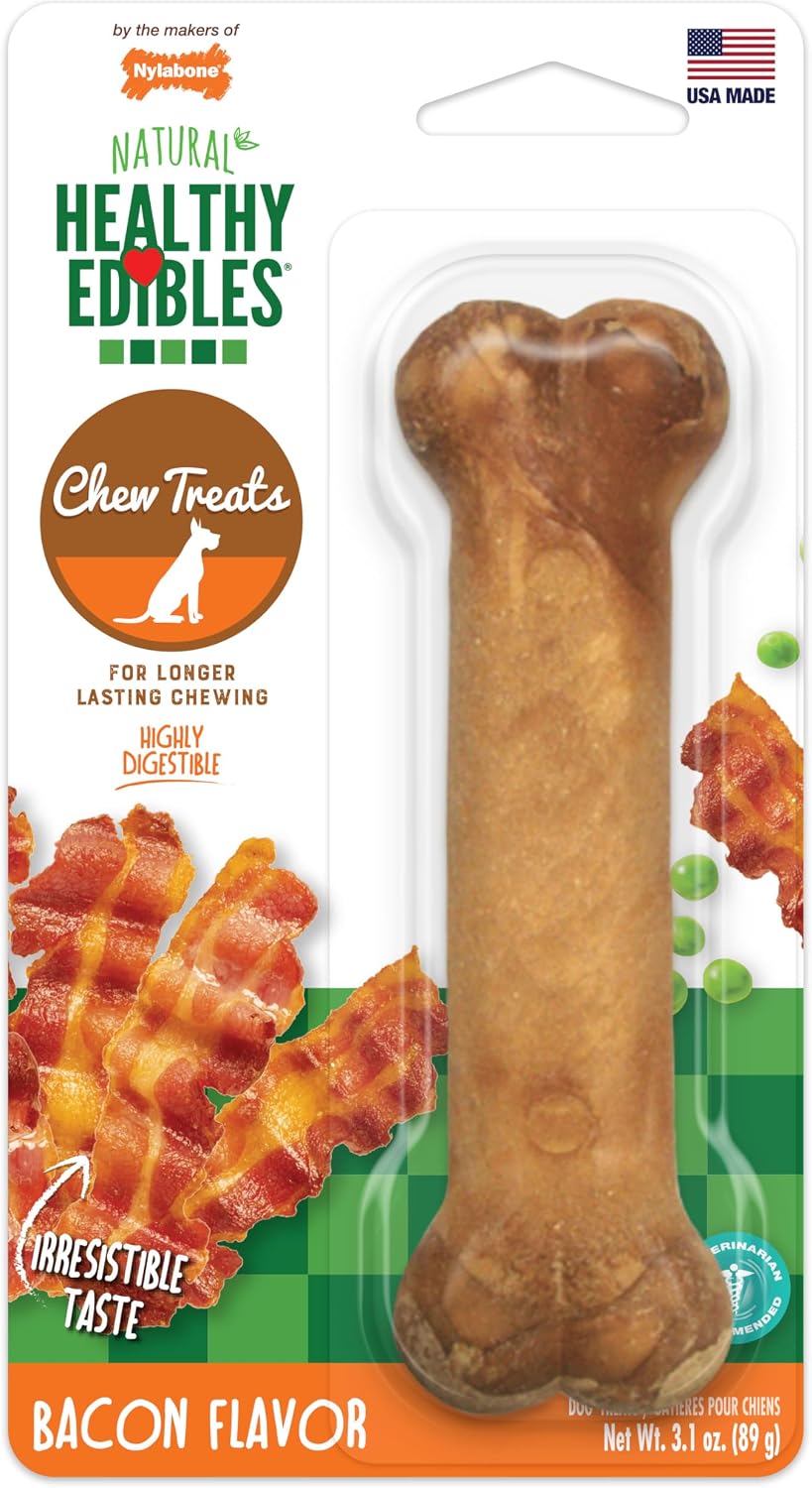 Nylabone Healthy Edibles Natural Dog Chews Long Lasting Roast Beef Flavor Treats for Dogs, Medium/Wolf (2 Count) - Image 13