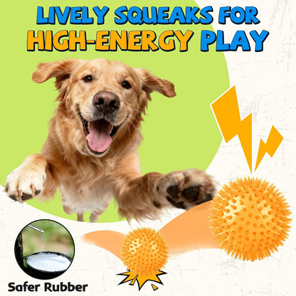 Pet owner holding the long handle of a PatsFran rope toy for safe interactive play