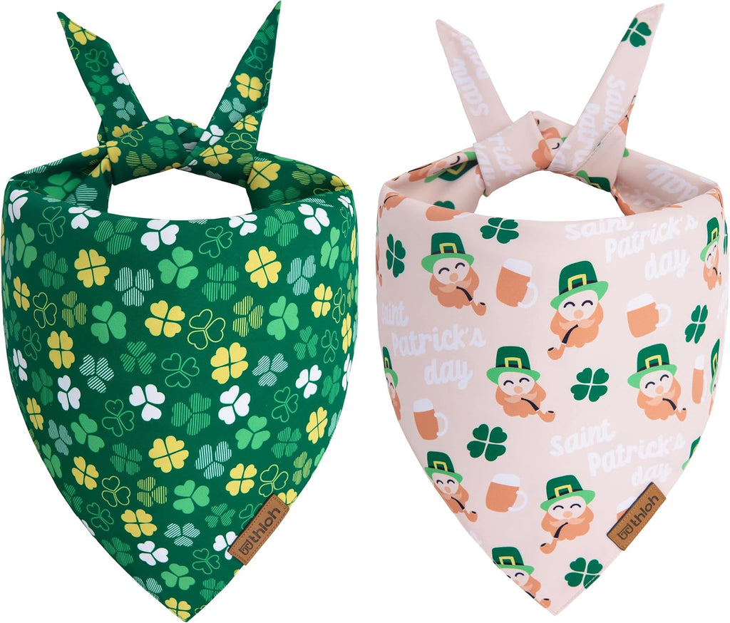Reversible patriotic pet bandana flat lay showing both sides