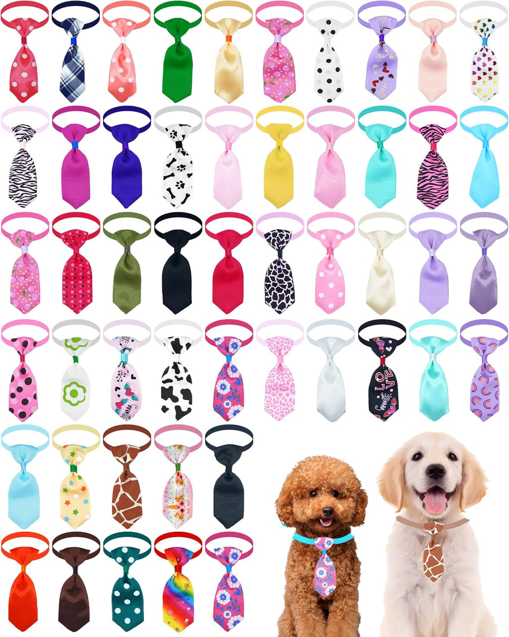 PET SHOW Cute Bow Ties Collar for Small Dogs Puppy Cats Adjustable Bowties Neckties Pet Grooming Accessories Assorted Randomly Pack of 50 (Boy Bow Ties) - Image 10