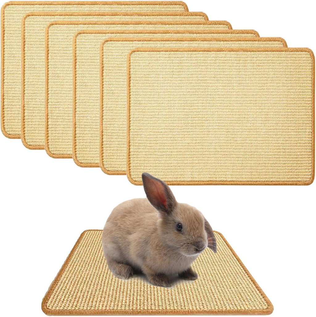 Oncpcare 2PCS Rabbit Scratch Mat Natural Bunny Scratching Pad Claws and Teeth Care Rabbit Mats for Cages Chew Toys for Bunny Pet Cage Bedding for Biting Sleeping Nesting, 16x12 - Image 11