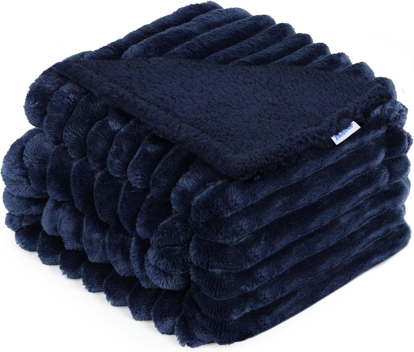 Soft mink plush reverse side of the Zakapaws washable pet protector blanket.