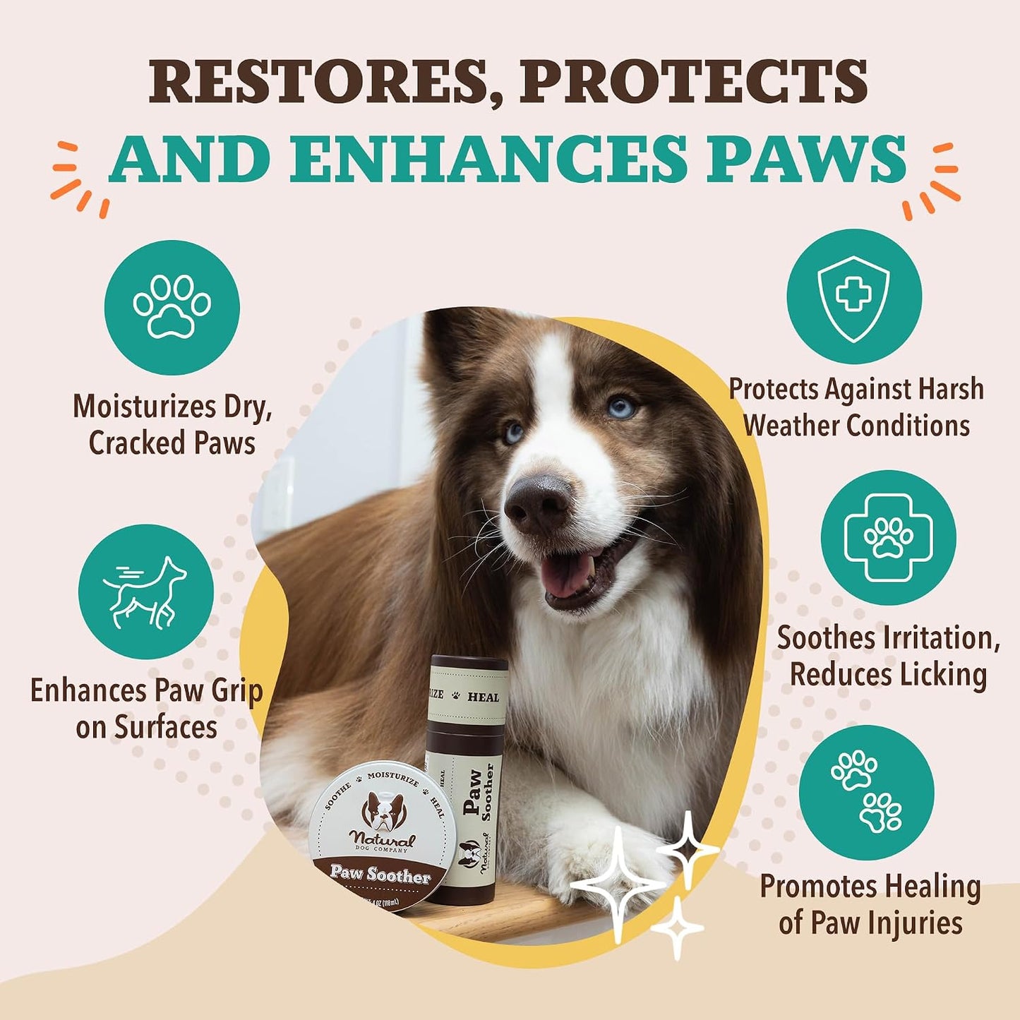 Lick safe dog paw care balm for hot pavement protection