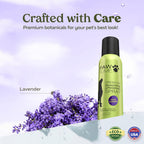 Paw Fume twelve ounce probiotic dog shampoo bottle displaying ingredient benefits.