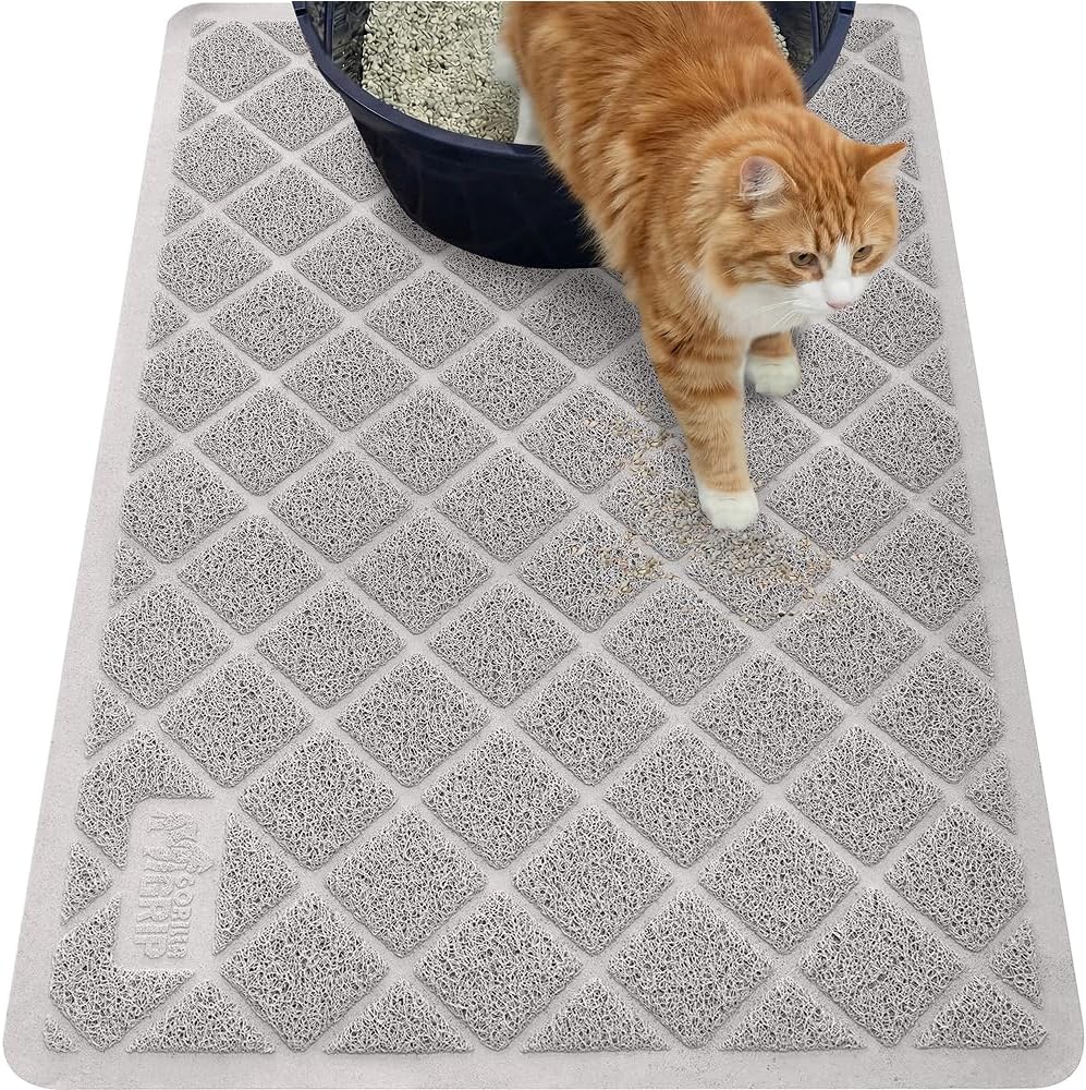 GORILLA GRIP Cat Litter Box Mat, Cushioned Coil Mesh Litter Trapping Mats, Scatter Control Supplies for Less Mess, Phthalate Free, Ultra Deep Catch Grooves, Rinse or Vacuum to Clean, 24x17 Gray - Image 15