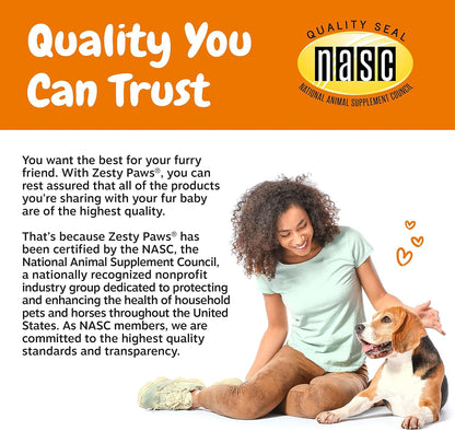 Zesty Paws pet supplements calming bites for thunderstorms and fireworks