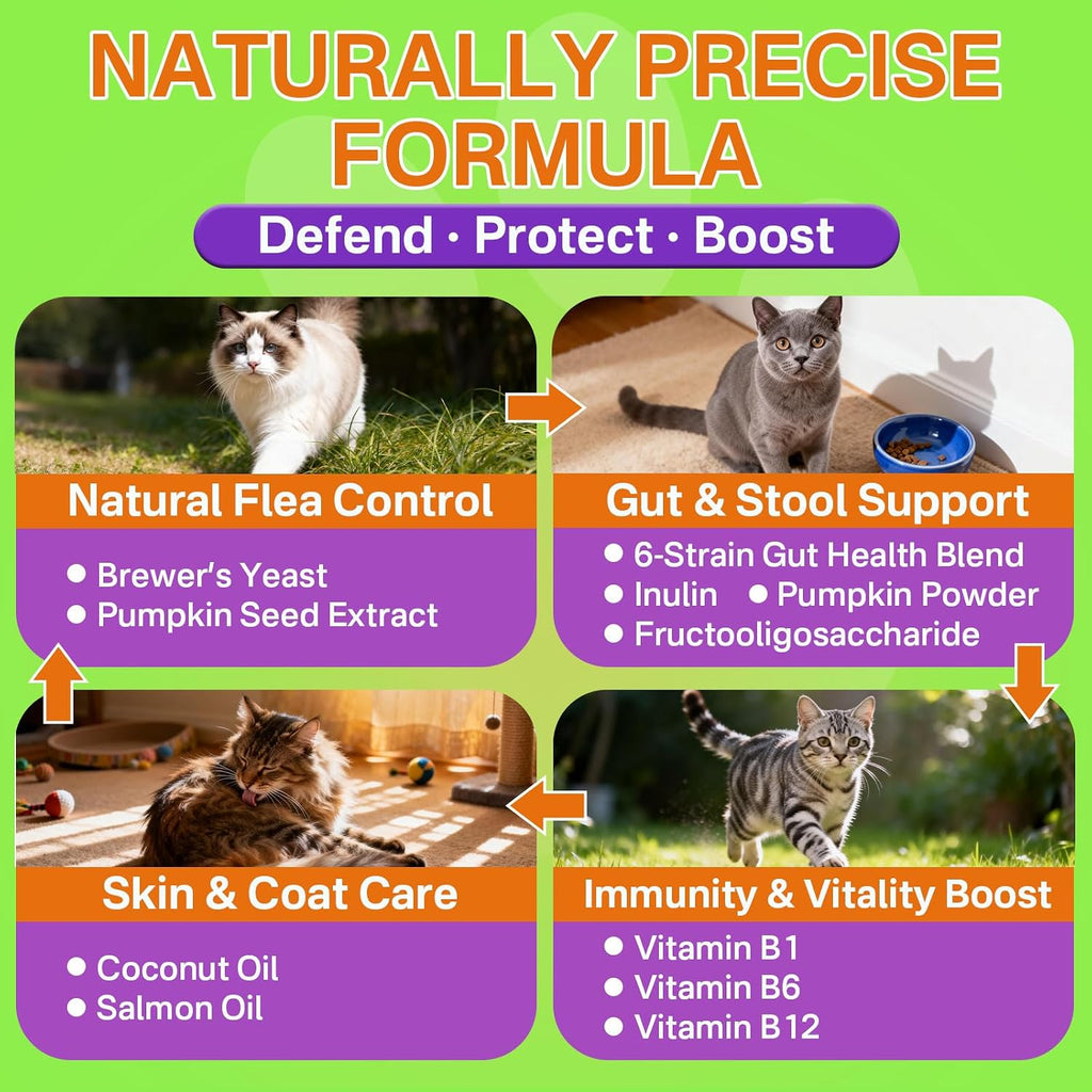 Puyrzoe six strain probiotic immune support cat chews side panel