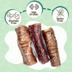 Nature Gnaws natural beef trachea dog chew close up