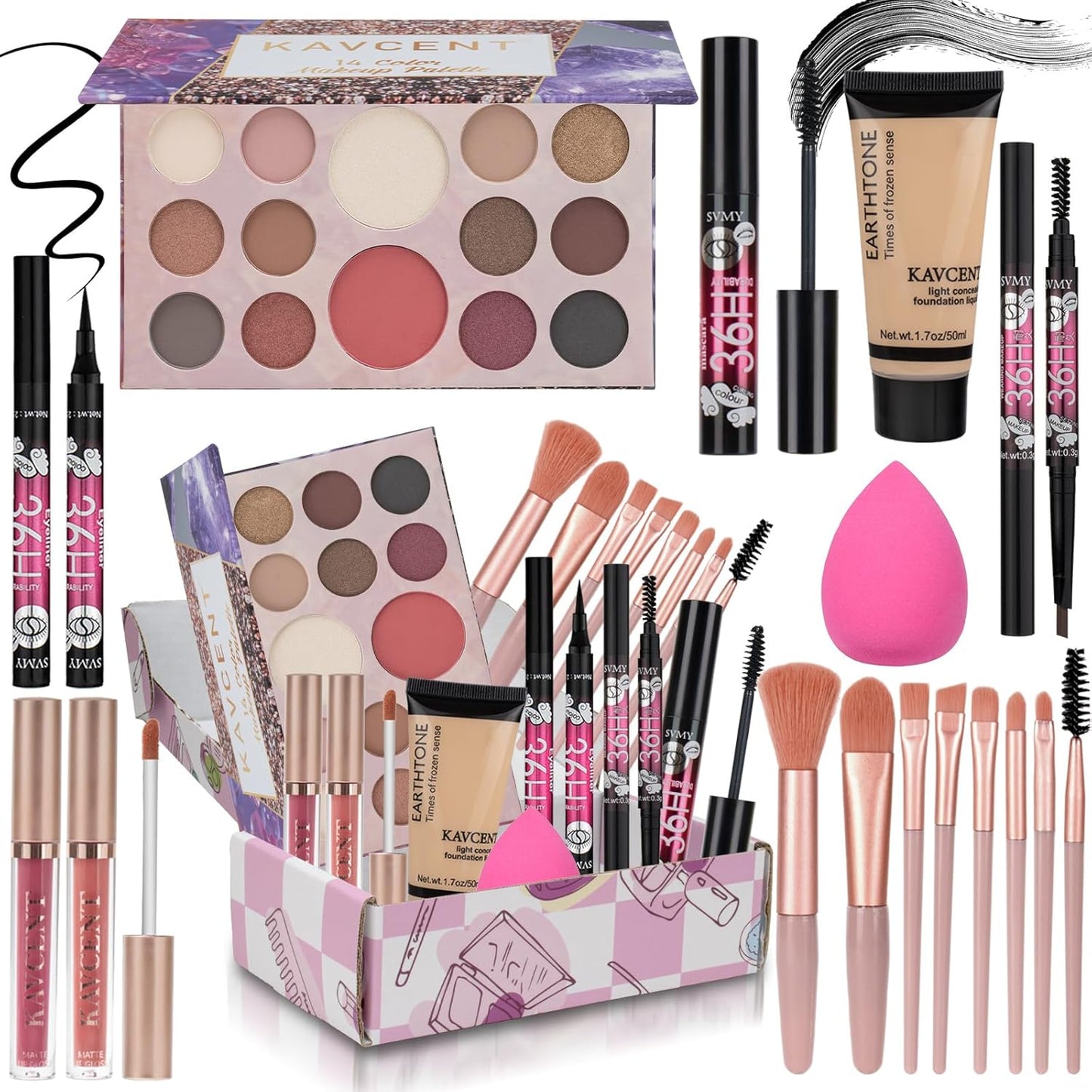 KAVCENT makeup kit full beauty set front view