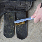 Cashel Velcro cleaning tool close up of wire bristles for horse gear