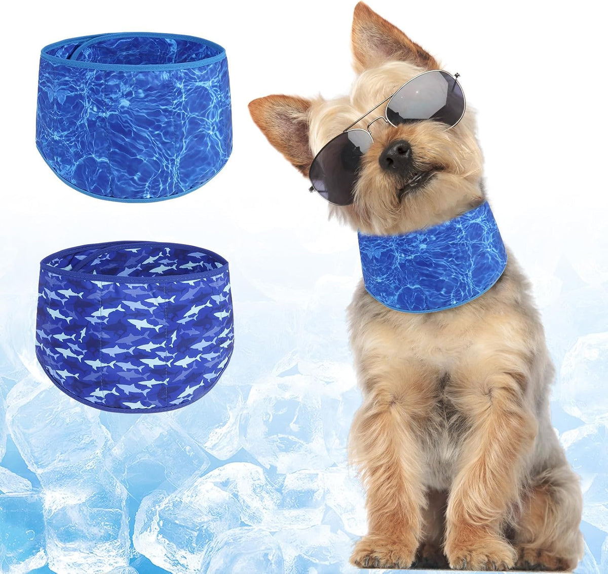 BEAUTYZOO Dog Cooling Bandana for Medium Large Dogs, 2 Pack Instant Cooling Bandanas Breathable Cooling Ice Towel Neck Wraps,Keep Dogs Cool in Hot Summer, Blue Paw L - Image 10
