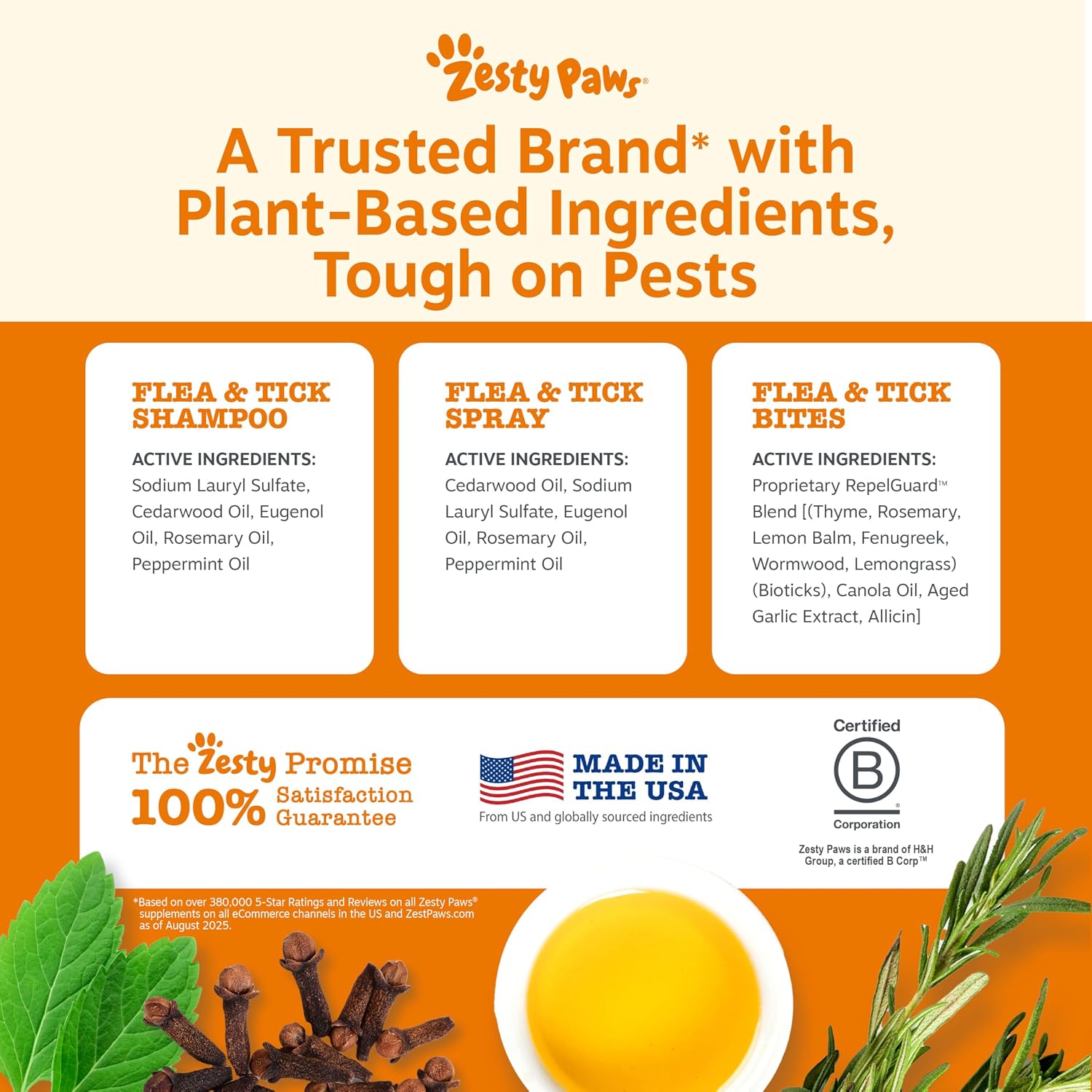 Zesty Paws internal pest defense soft chewable supplements container for small and large dogs.