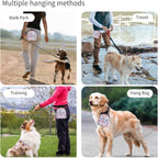 TIHGJHY portable pet snack bag highlighting its compact dimensions of approximately four inches.