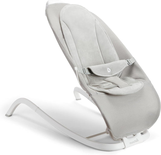 Munchkin electric baby bouncer and rocker front view grey