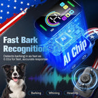Bark Collar for Large Medium Small Dogs - Smart AI 1S Stop Barking, Anti Barking Device & Dog Training Collar with Beep, Vibration & 8-Level Sensitivity, IP67 Waterproof - Red White Blue - Image 3