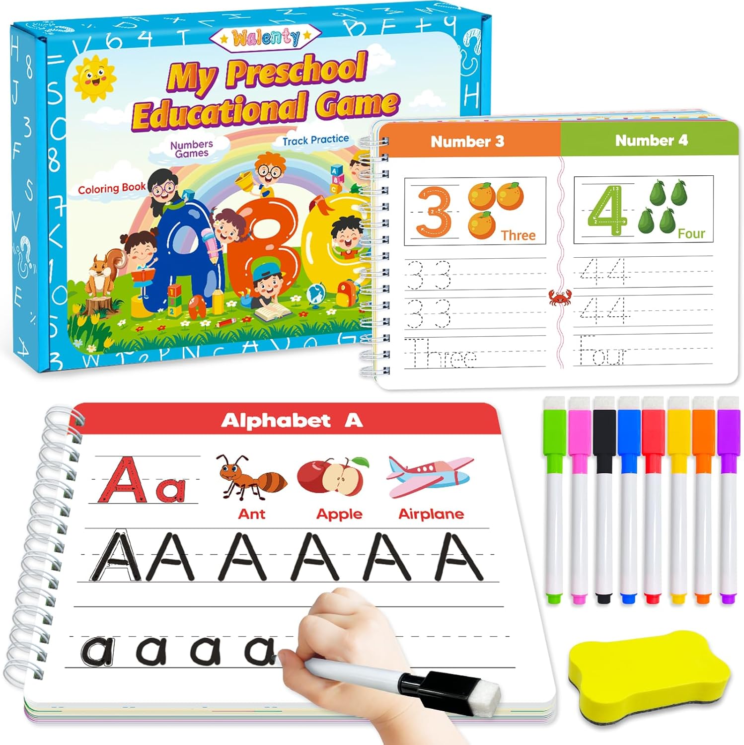 Curious 2 Learn Preschool Learning Activities Workbook front view showing colorful tracing pages.