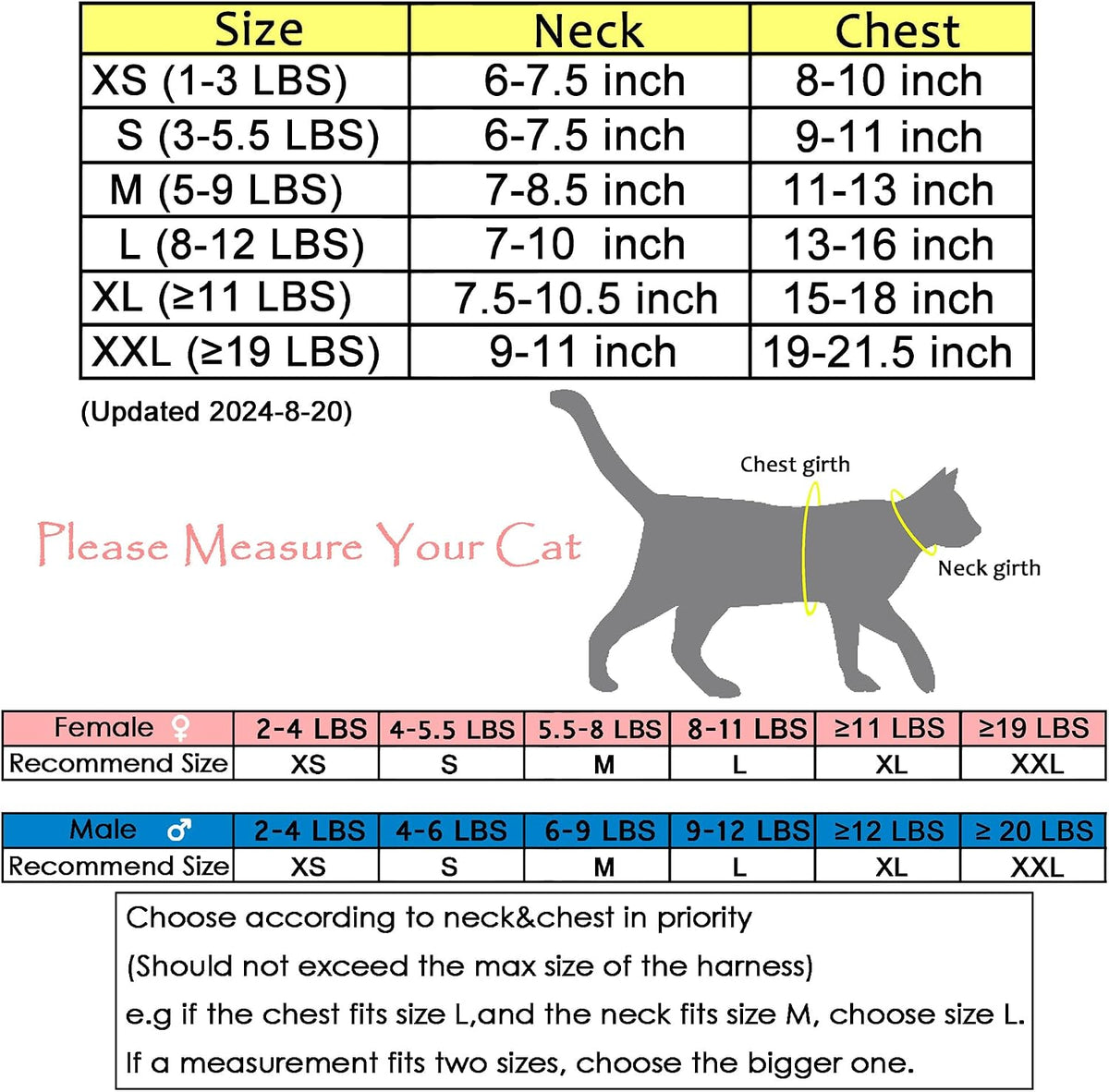 Cat Harness and Leash Set for Walking Escape Proof, Blue, Large - Image 2