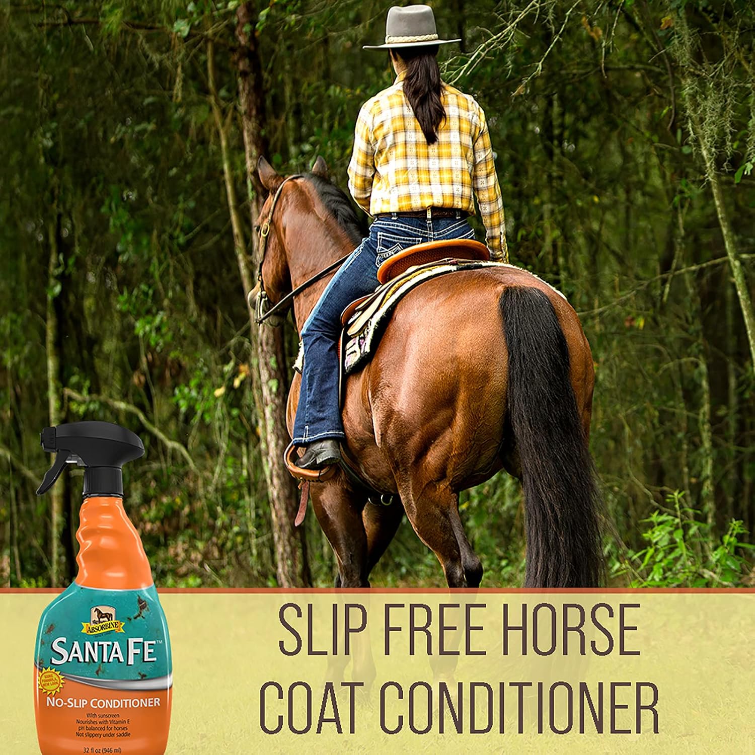 Premium grooming conditioner spray for horse mane and tail health.
