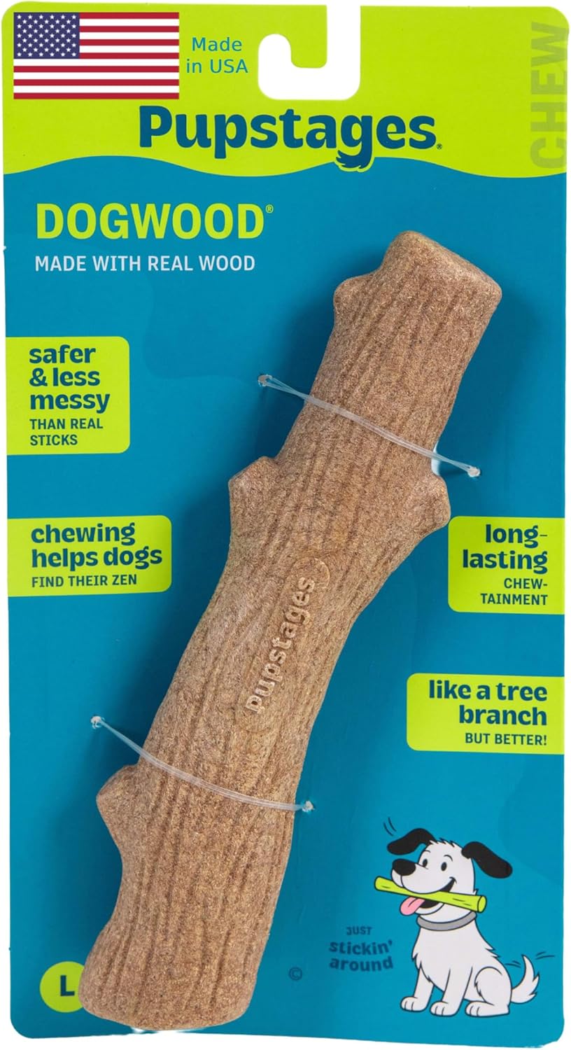 Pupstages Dogwood Dog Chew Toy, Made in the USA - Real-Wood Blend, Natural Flavor & Texture, Moderate Chewers, Small, 5.4" - Image 9