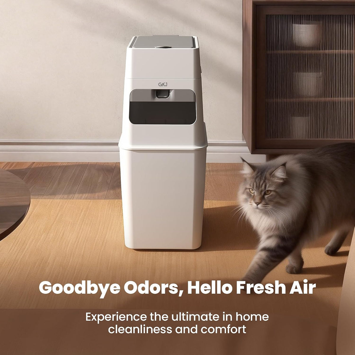 GKJ Cat Litter Box Waste Disposal System for Odor Control Cat Litter Trash Can | Includes 1 roll of 16 Easy Tear-Off Bags | Diaper Trash Can - Image 9