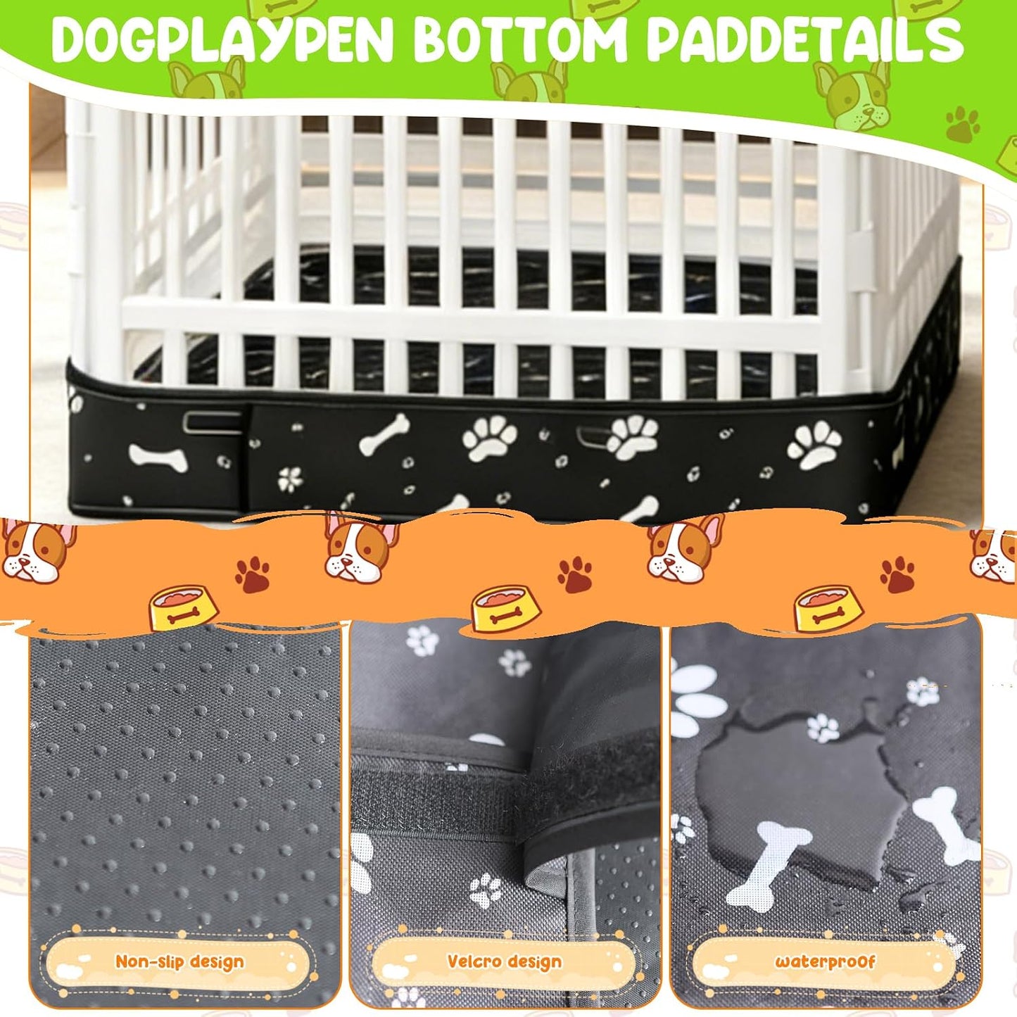 LynxLink washable puppy playpen pad setup example