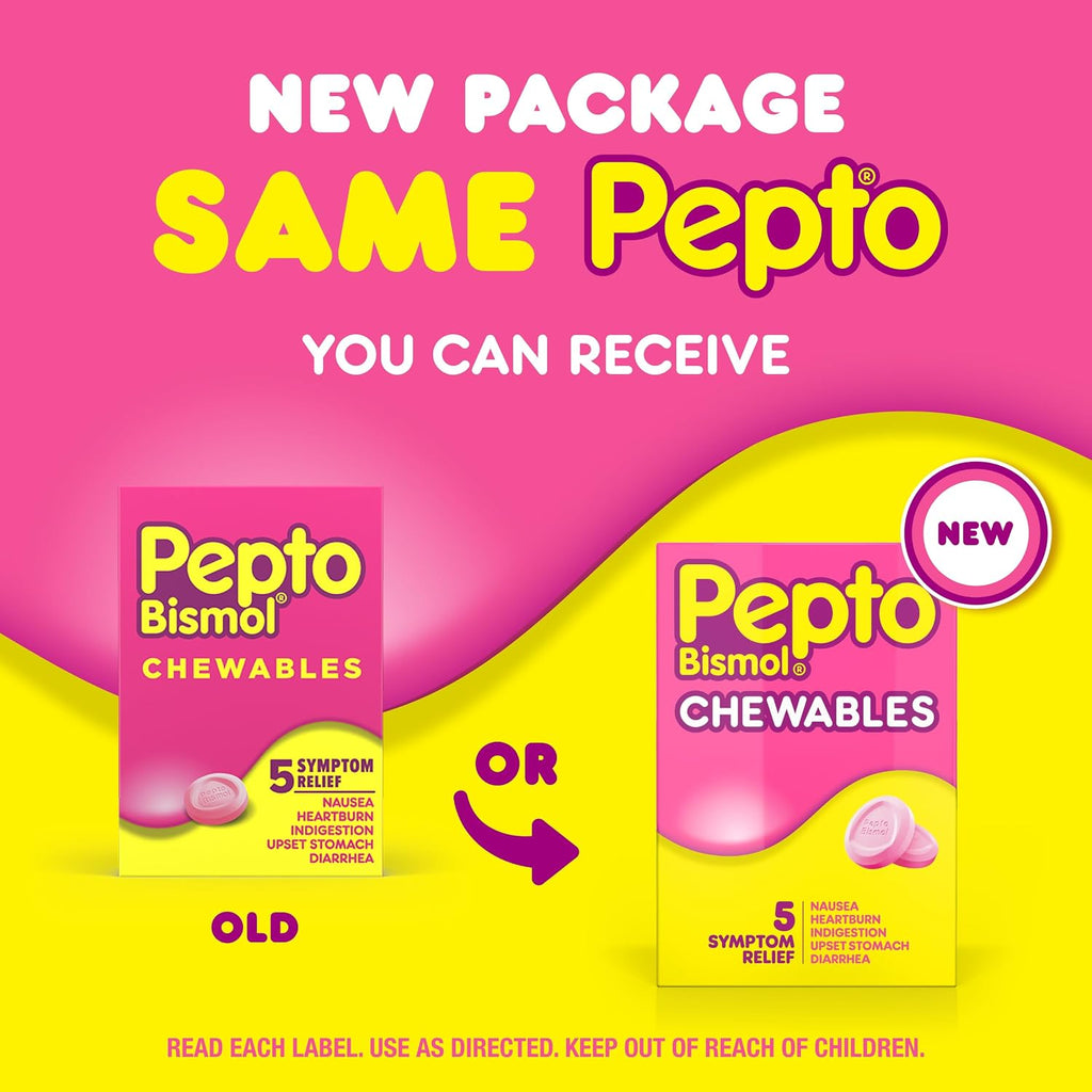 Pepto Bismol 90 count box multi pack layout