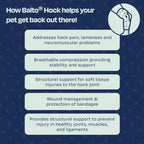 Close up of breathable material on Balto Feline Hock Brace