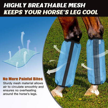 LANGXUN insect protection horse gear rear view showing secure fasteners