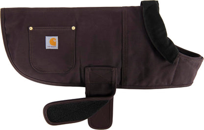 Carhartt Firm Duck Insulated Dog Chore Coat front view in Deep Wine