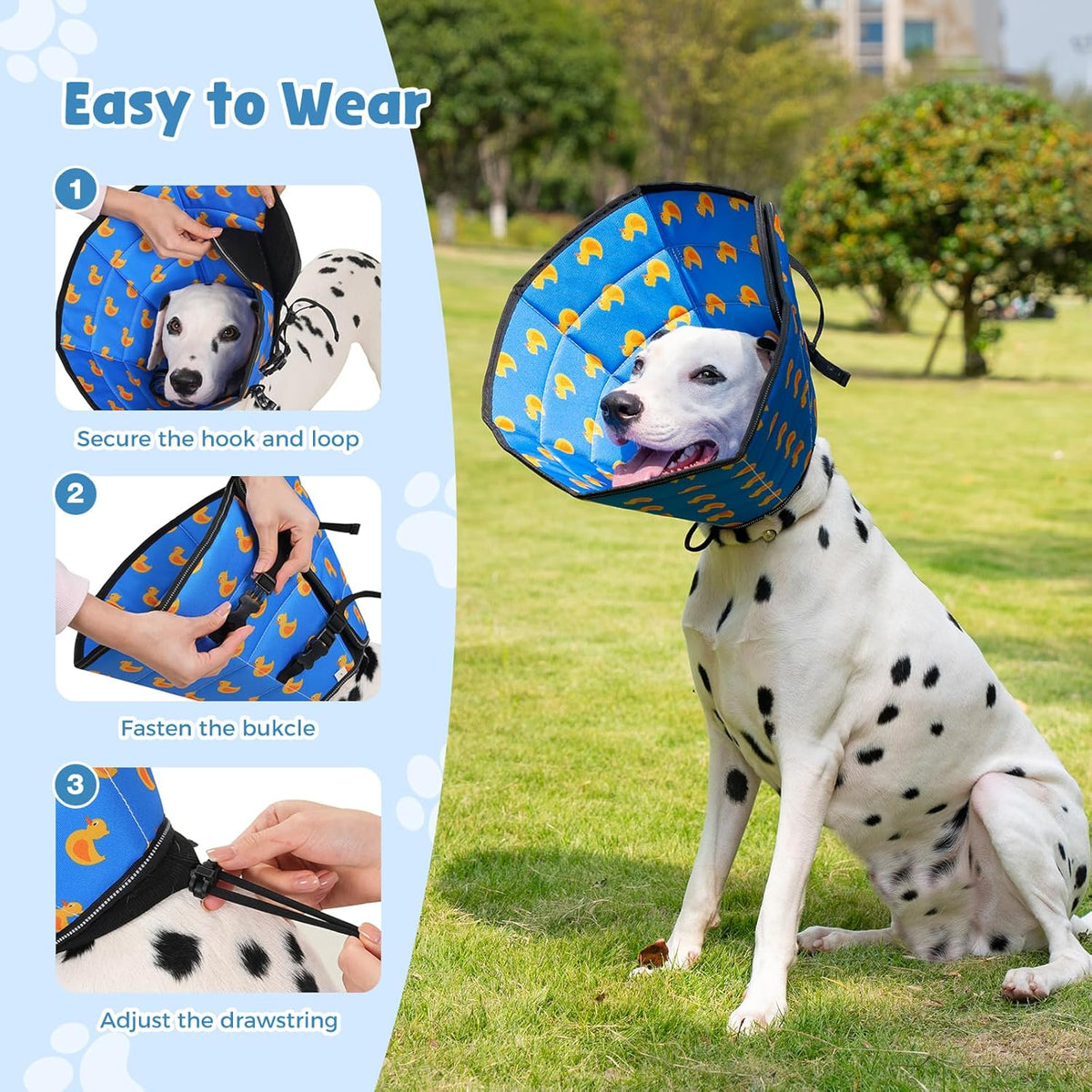 Avont dog cone alternative water-repellent fabric detail