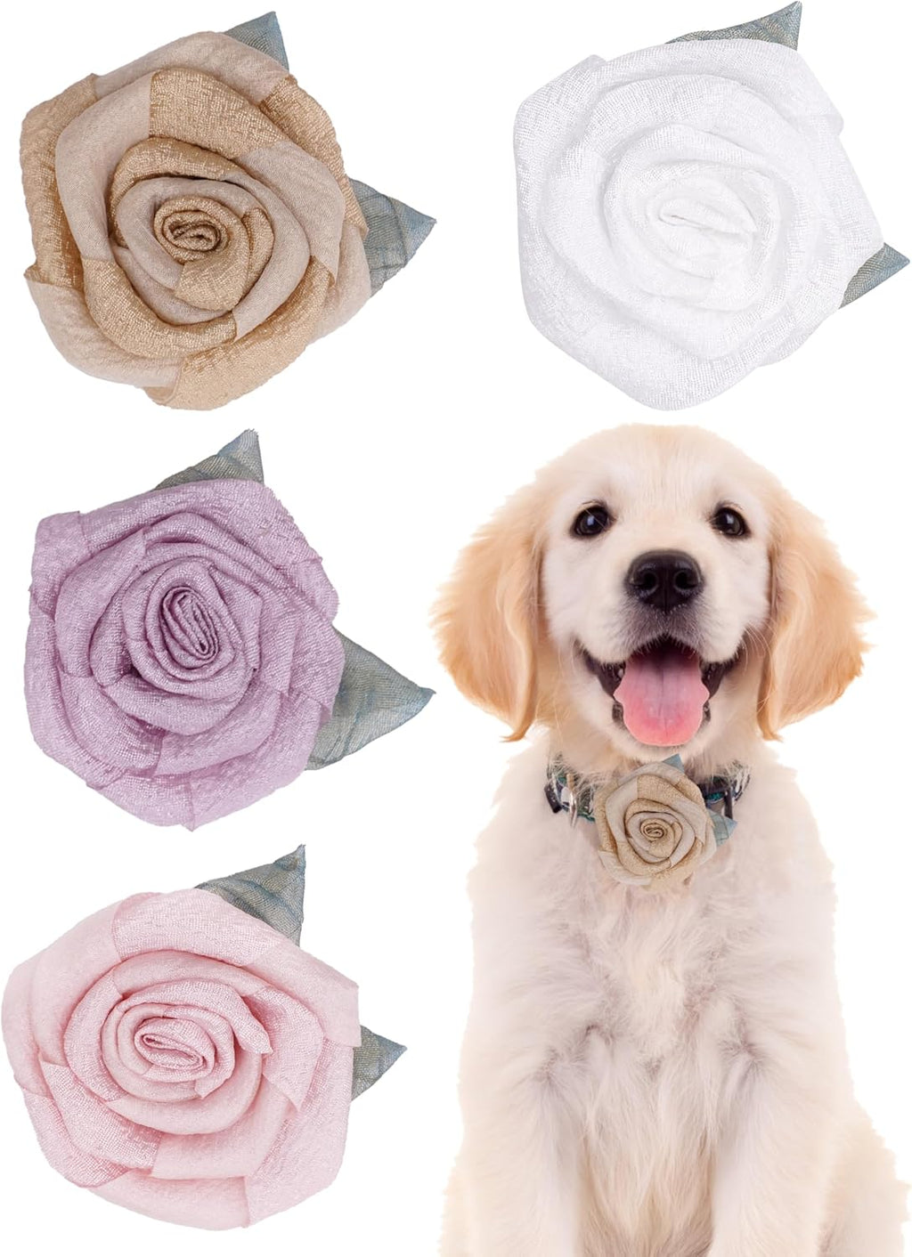 PET SHOW Valentines Small Dogs Flower Charms Slide Collar Accessories for Medium Large Dogs Cat Puppies Rabbit Pigs Collars Bows Grooming Supplies - Image 9