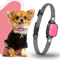 Cawjug anti-bark collar for small dogs front view pink
