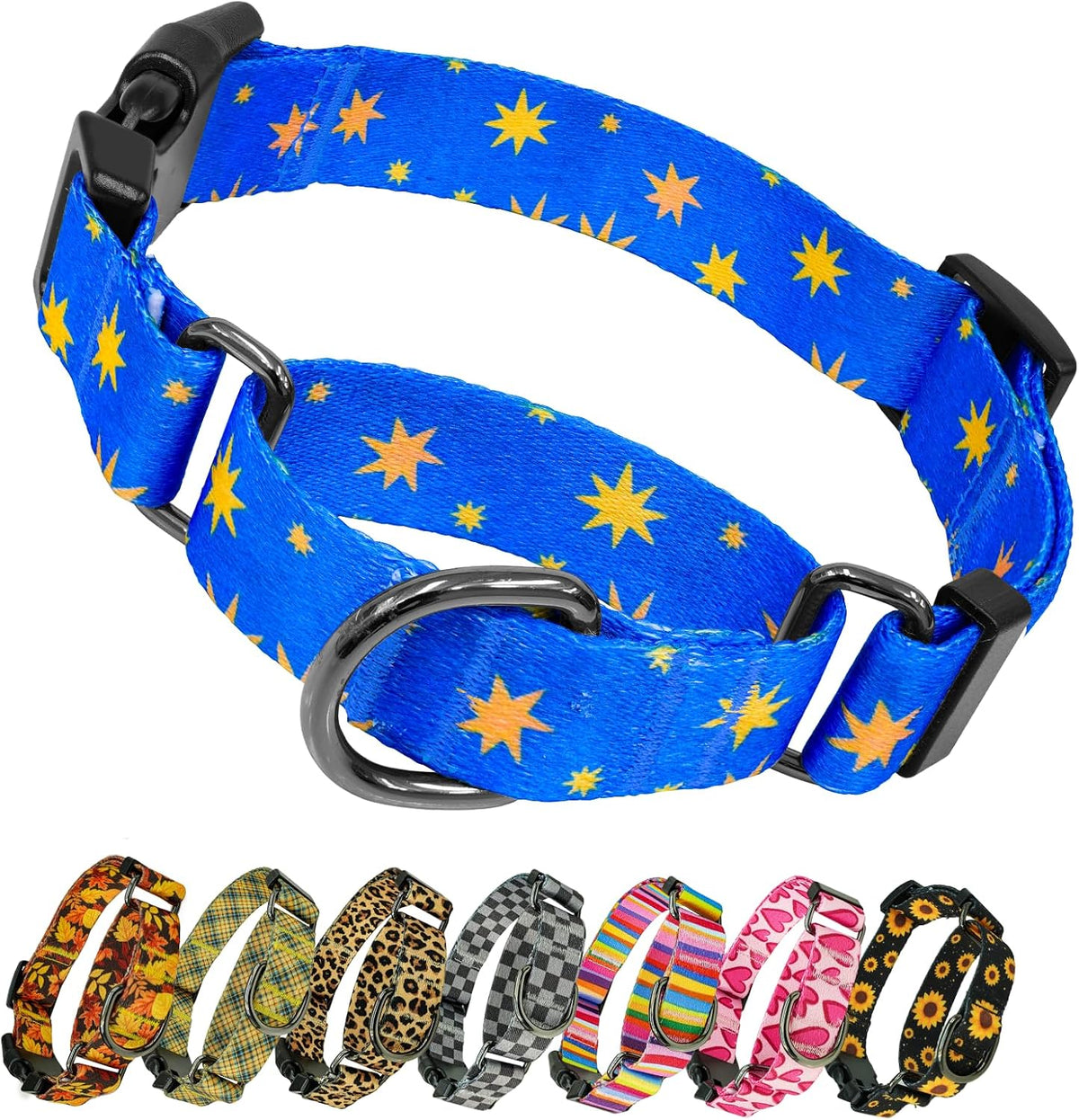 Kazazoo Martingale Collar for Dogs with Quick Release Buckle Adjustable Soft Durable Dog Collar for Medium Dogs No Pull Training Dog Collars-Black Sunflower M - Image 12
